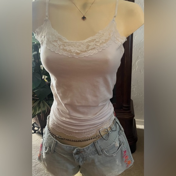 Y2K lace trim cami with adjustable straps ❣️ - Picture 7 of 11